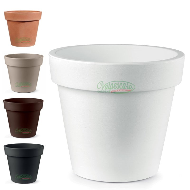 2 Vaso Da Fiori In Plastica Color Verde Salvia Coubi Round P 13,5 X 13 - Foto 5