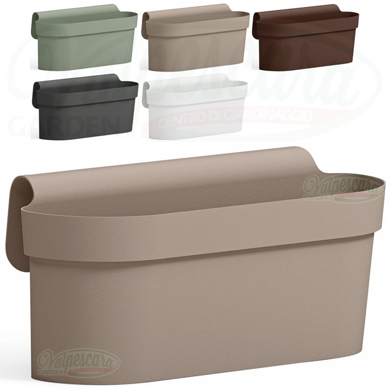TOP TOOLS Fioriera da balcone con sottovaso effetto 3D Sahara (bianco, 60 TOP TOOLS Fioriera da balcone con sottovaso effetto 3D Sahara (bianco, 60