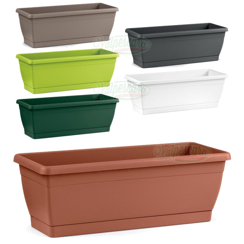 VASO Fioriera CASSETTA Da BALCONE Roxanne Con Sottovaso 40cm Veca - Foto 6