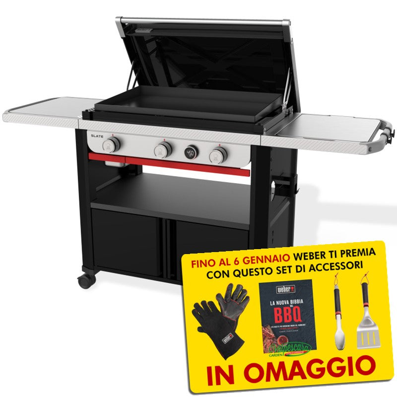 Barbecue a Gas Piastra Premium Weber Slate GPD 76 cm - 3 Bruciatori (1500246)