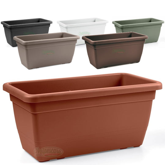 VASO Fioriera CASSETTA Da BALCONE Roxanne Con Sottovaso 40cm Veca