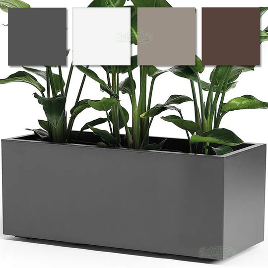 Fioriera Da Balcone Terra Crown Grigia 39 Cm | Vaso In Plastica Con Fissaggio Per Ringhiera, 12 Litri