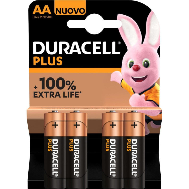 Pile Alcaline Duracell Stilo AA 1,5 V | conf. 4 pz