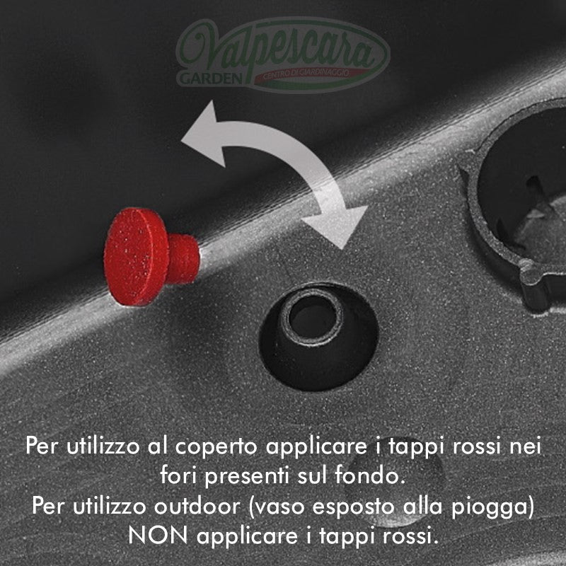 Vaso Quadro Kebe Greener doppia parete con rotelle cm 40