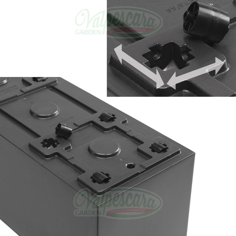 Vaso Quadro Kebe Greener doppia parete con rotelle cm 40