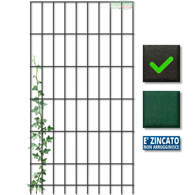 Graticcio Metallo Per Piante Rampicanti 'Elisa' - Griglia Decorativa 100x50 Cm, Stile Rustico, Colore Bronzo Per Giardino E Balcone