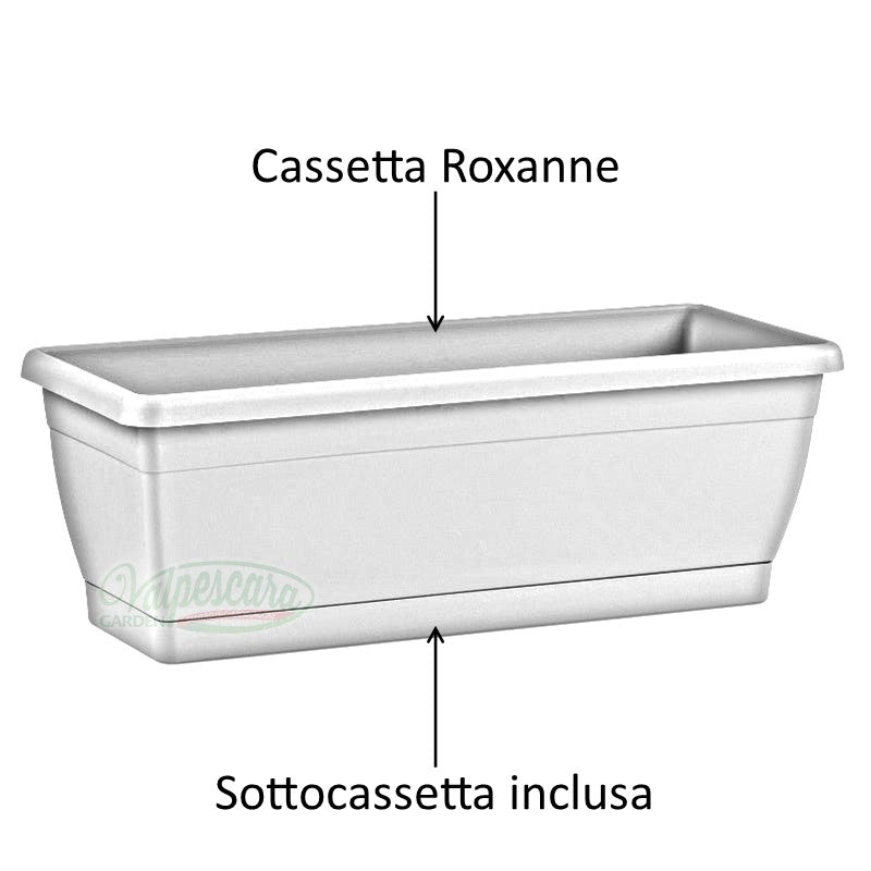 VASO Fioriera CASSETTA Da BALCONE Roxanne Con Sottovaso 40cm Veca - Foto 2