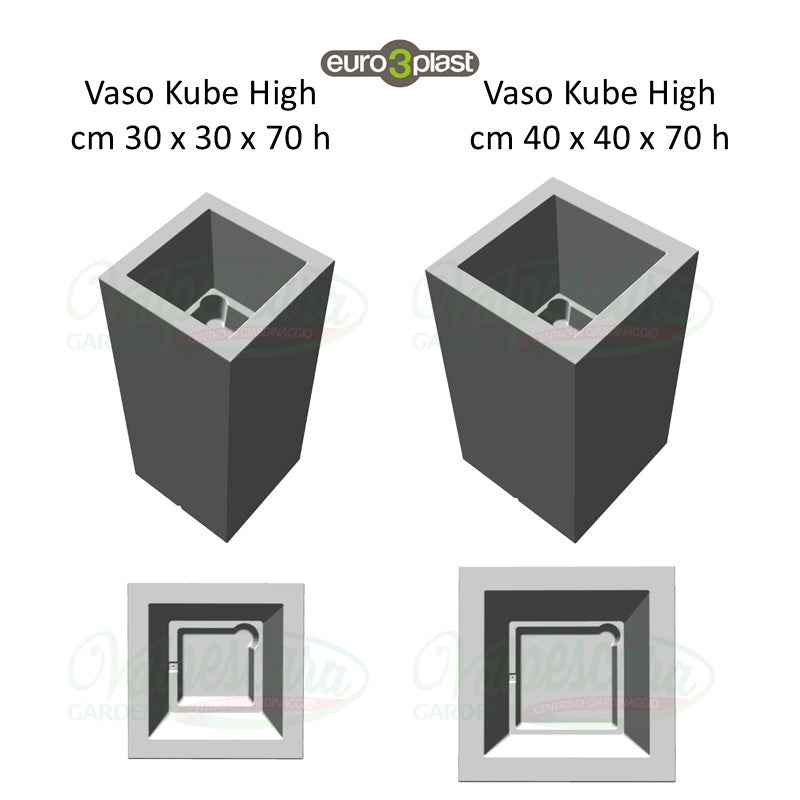 Vaso Kube High cm 30 e 40 (h70) - vari colori
