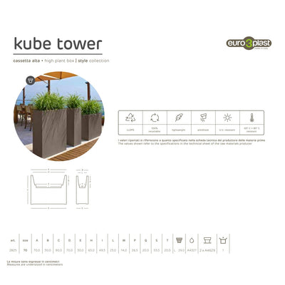 Cassetta Kube Tower cm 70x30x90h - vari colori