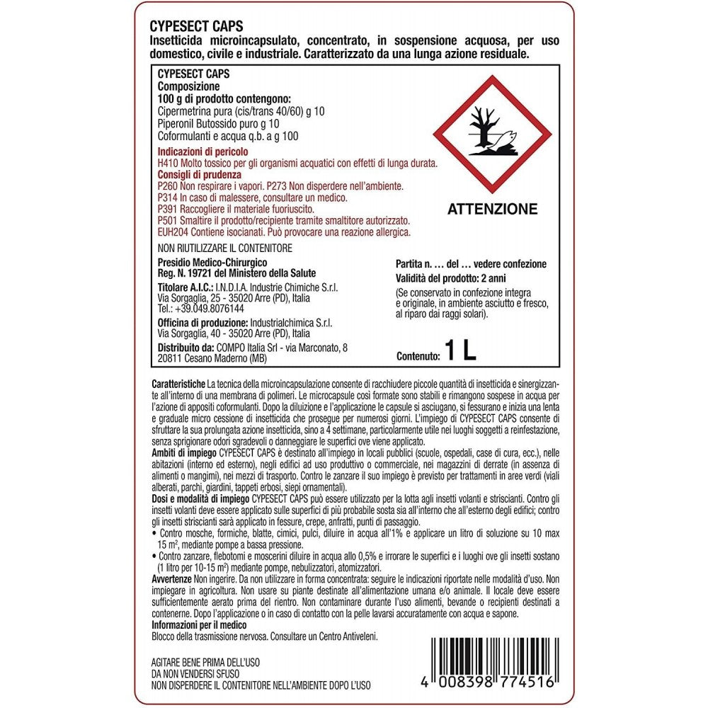 Anti-Zanzare Insetticida Concentrato Cypesect Caps 300 ml