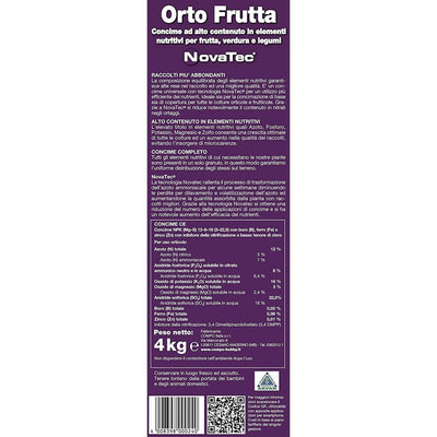 Concime granulare Compo Orto Frutta kg 4 composizione