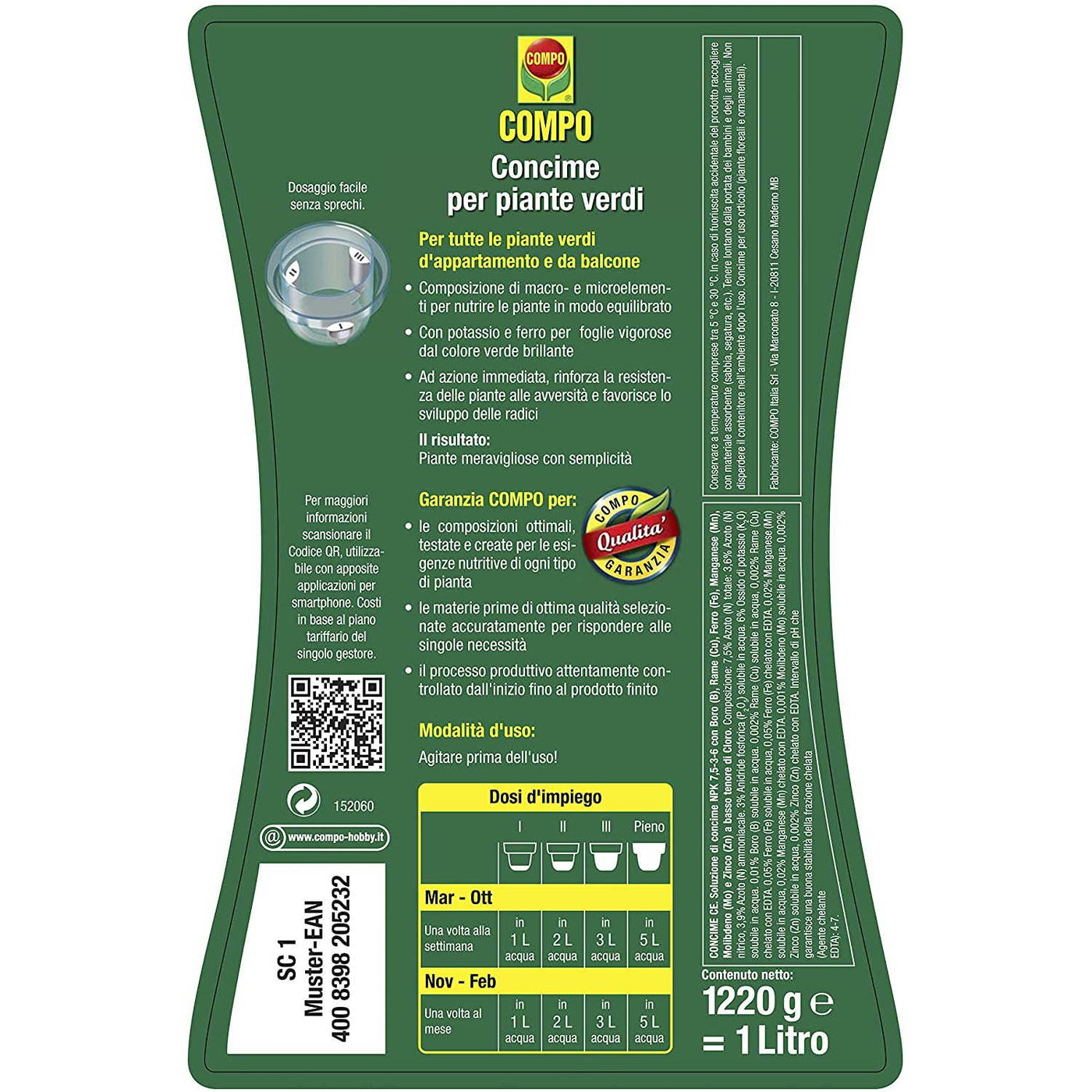 Concime liquido per piante Verdi Compo 1 Litro