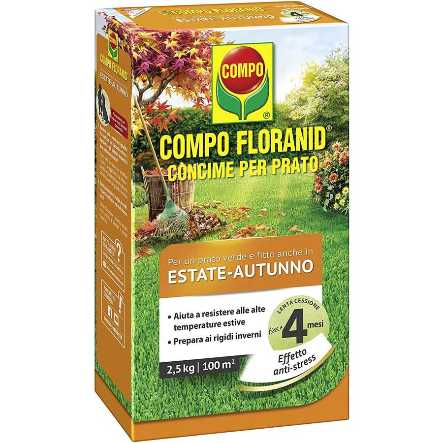 Concime granulare Compo lenta cessione Floranid Prato Estate Autunno kg 2,5
