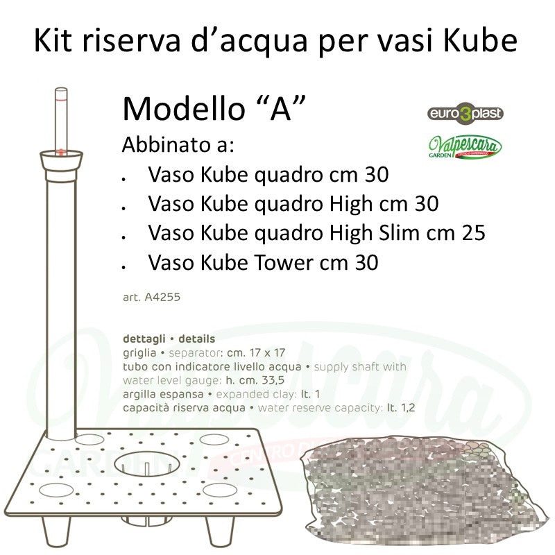Kit riserva d'acqua per i vasi della linea Kube